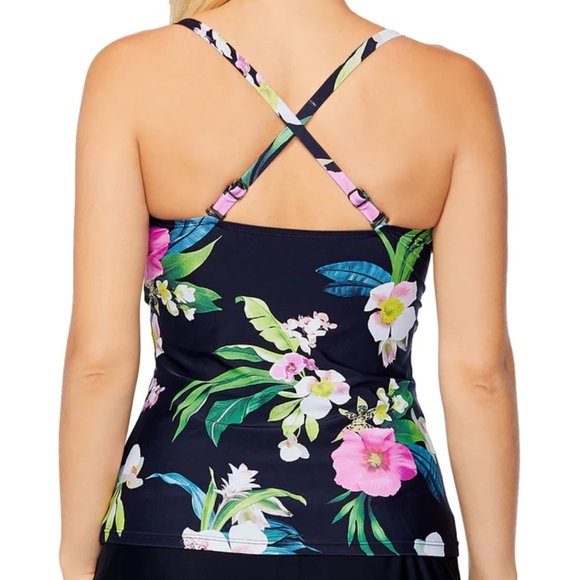 Sold! Island Escape Tahiti Convertible Tankini Top Black 10 - Picture 8 of 11